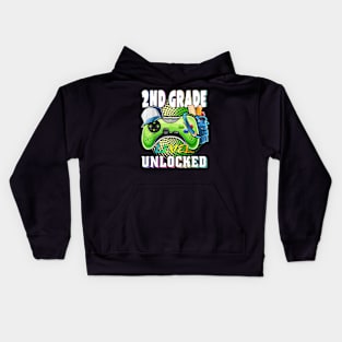 2nd Grade Level Unlocked Video Game Kids Hoodie